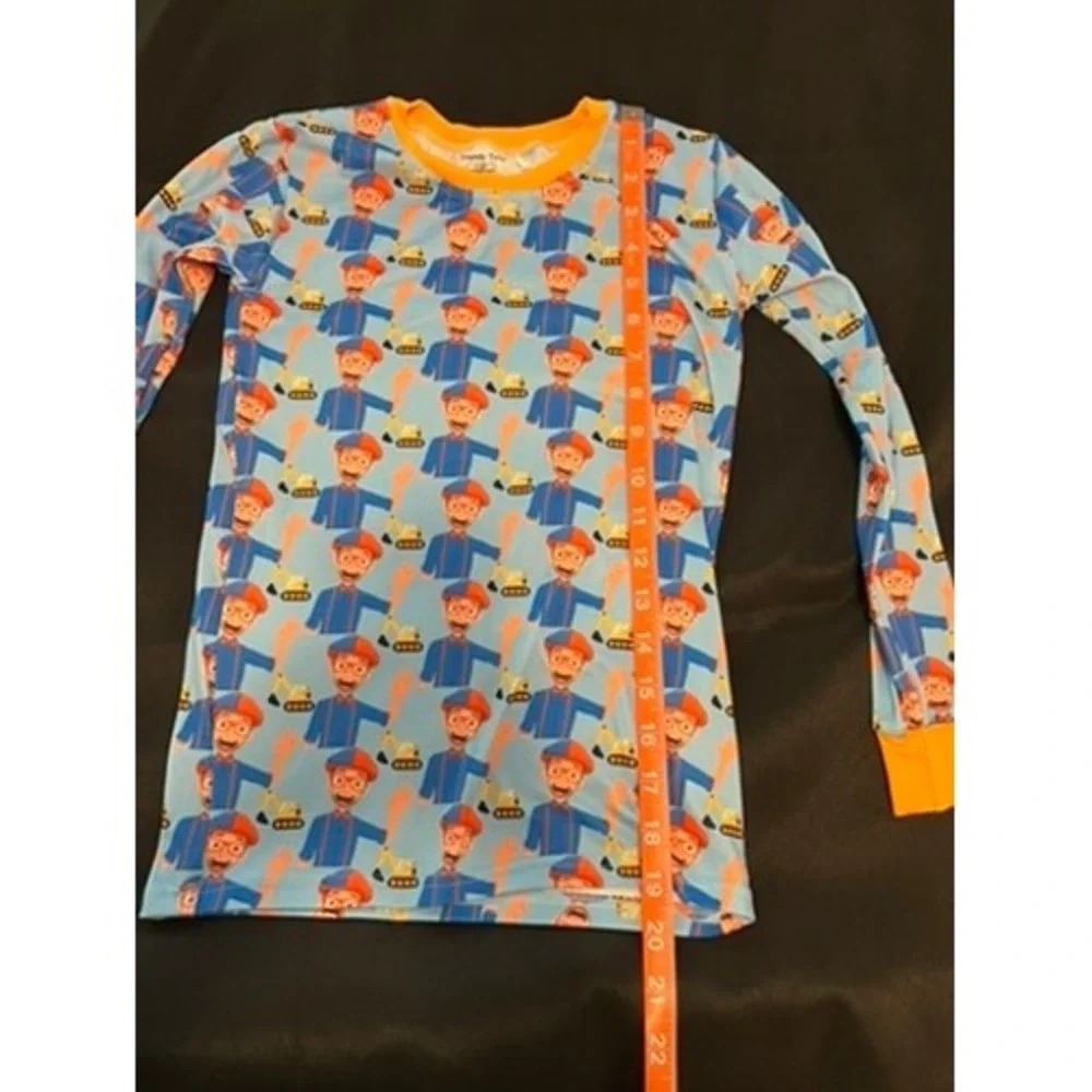 Trendy Tots Blippi Bamboo Pajamas Set Blue Orange Boys Size 7-8T Visco Sleepwear